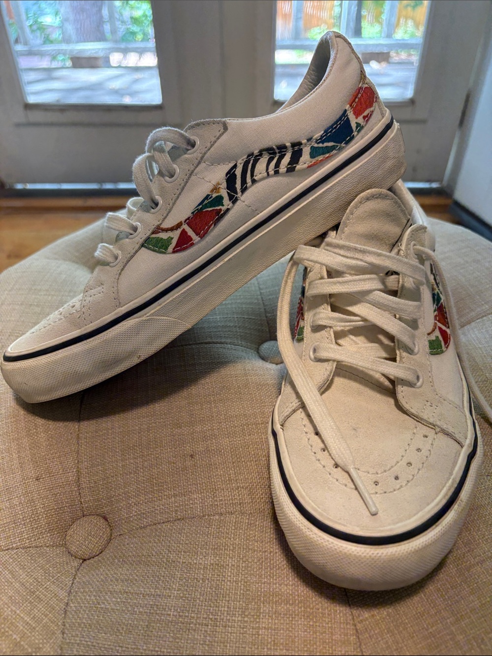 Vans Women’s Water Resistant Low-Top Sneakers with Multicolor Patchwork Stripe